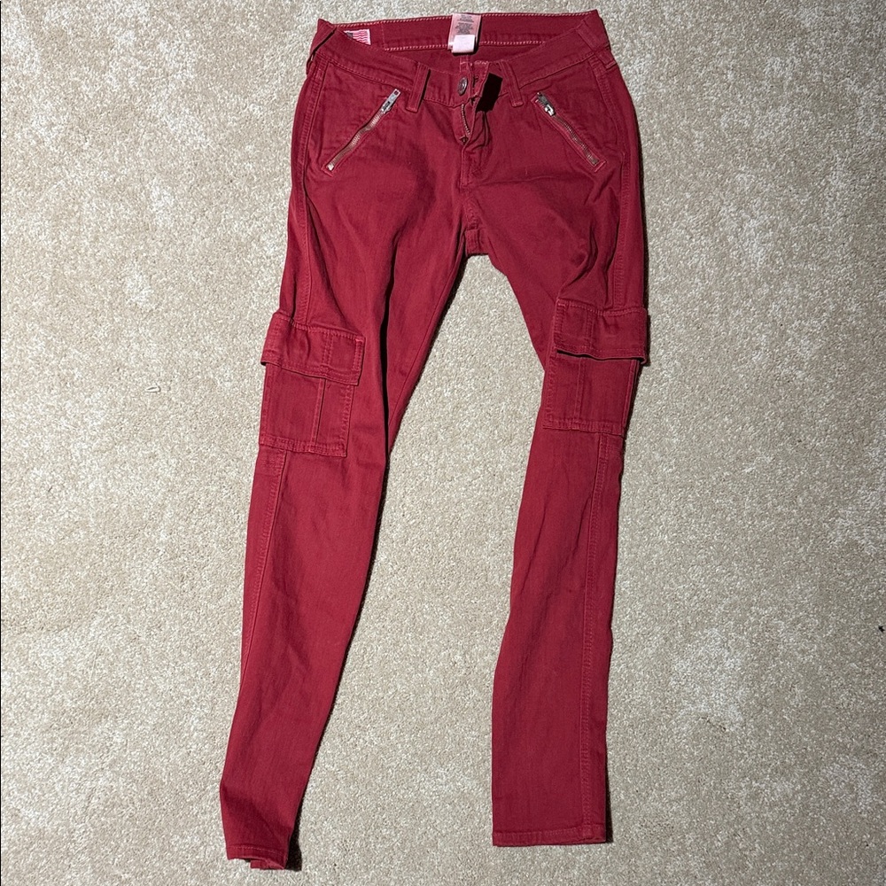 True Religion Burgundy Skinny Jeans